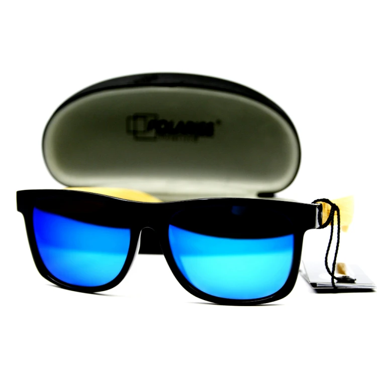 Jungle - Drewniane Okulary Polaryzacyjne - Niebieskie