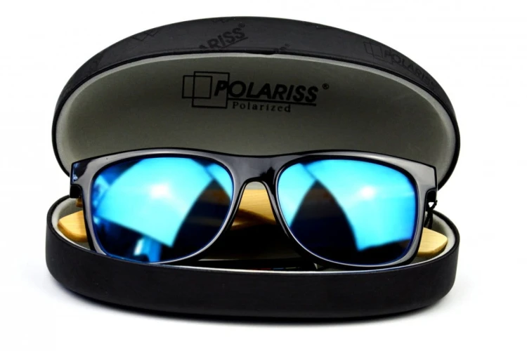 Jungle - Drewniane Okulary Polaryzacyjne - Niebieskie