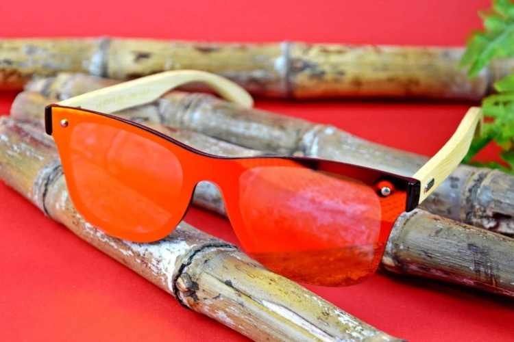 Waterfall - Drewniane Okulary Polaryzacyjne - Pomarańczowe