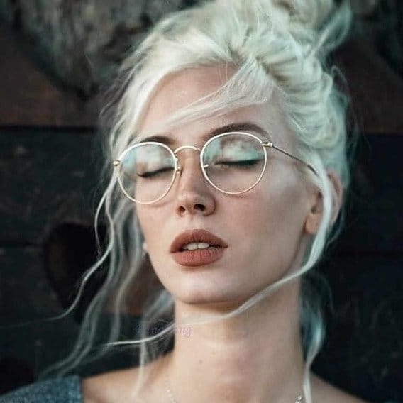 Bella - Okulary Zerówki - Srebrne