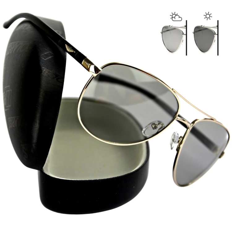 Rich - Okulary Fotochromowe Polaryzacyjne - Srebrne